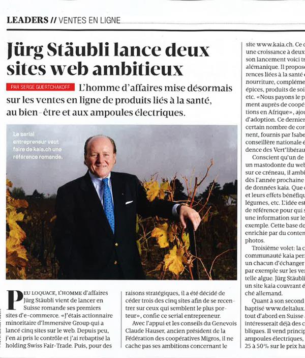 02.11.2016 Jürg Stäubli lance deux sites web ambitieux