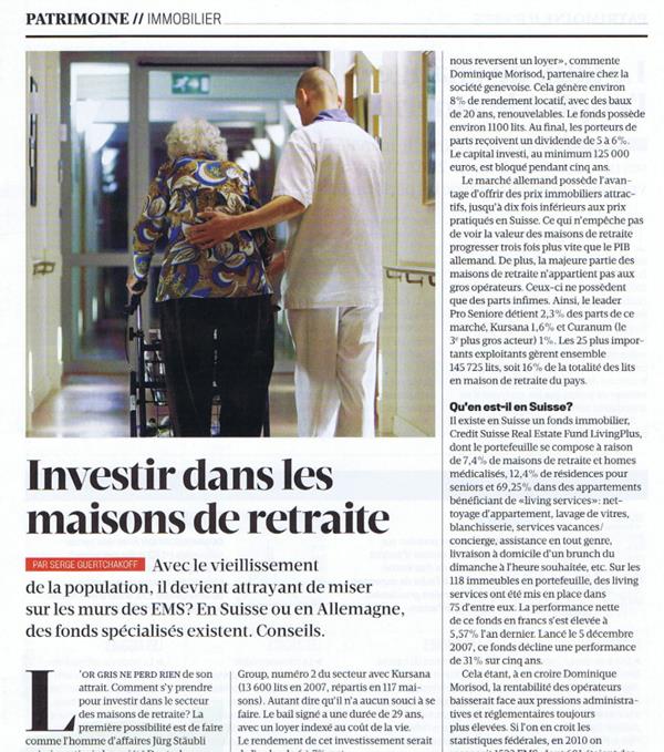 Revue Bilan - Patrimoine Investir dans les maisons de retraite